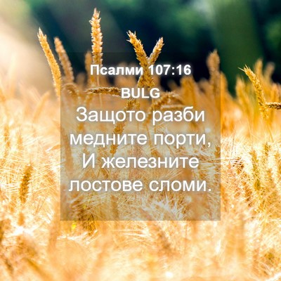 Picture 04 - Псалми 107:16 BULG - Защото разби медните - Bible Verse Picture