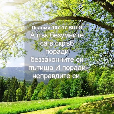 Picture 04 - Псалми 107:17 BULG - А пък безумните са в скръб - Bible Verse Picture