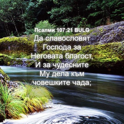 Picture 04 - Псалми 107:21 BULG - Да славословят Господа за - Bible Verse Picture