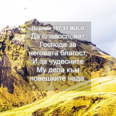 Picture 04 - Псалми 107:31 BULG - Да славословят Господа за - Bible Verse Picture