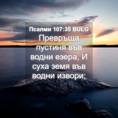 Picture 04 - Псалми 107:35 BULG - Превръща пустиня във водни - Bible Verse Picture