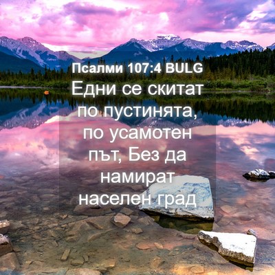 Picture 04 - Псалми 107:4 BULG - Едни се скитат по - Bible Verse Picture