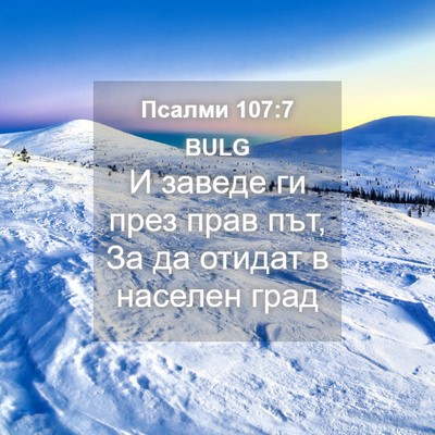 Picture 04 - Псалми 107:7 BULG - И заведе ги през прав път, - Bible Verse Picture