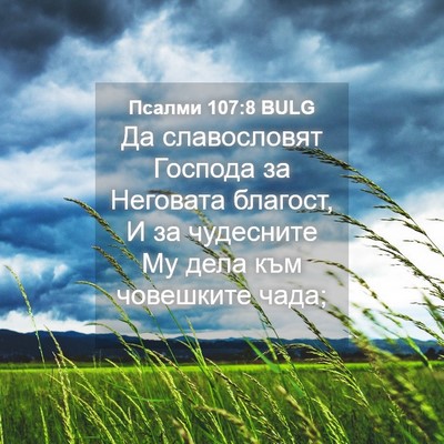Picture 04 - Псалми 107:8 BULG - Да славословят Господа за - Bible Verse Picture