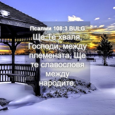 Picture 04 - Псалми 108:3 BULG - Ще Те хваля, Господи, между - Bible Verse Picture