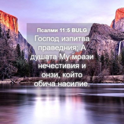 Picture 04 - Псалми 11:5 BULG - Господ изпитва праведния; - Bible Verse Picture