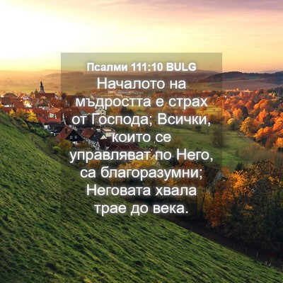 Picture 04 - Псалми 111:10 BULG - Началото на мъдростта е - Bible Verse Picture