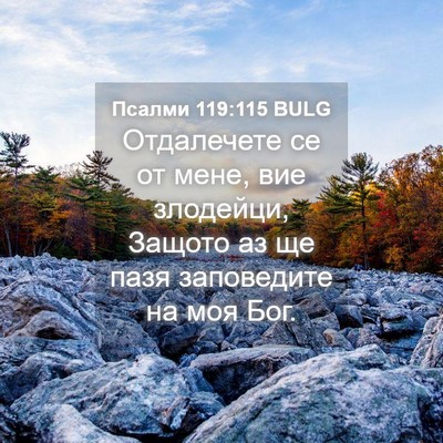 Picture 04 - Псалми 119:115 BULG - Отдалечете се от мене, вие - Bible Verse Picture