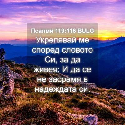 Picture 04 - Псалми 119:116 BULG - Укрепявай ме според - Bible Verse Picture