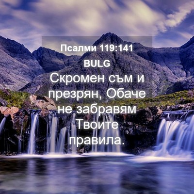 Picture 04 - Псалми 119:141 BULG - Скромен съм и презрян, - Bible Verse Picture