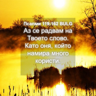 Picture 04 - Псалми 119:162 BULG - Аз се радвам на Твоето - Bible Verse Picture