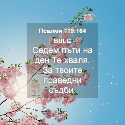 Picture 04 - Псалми 119:164 BULG - Седем пъти на ден Те хваля, - Bible Verse Picture