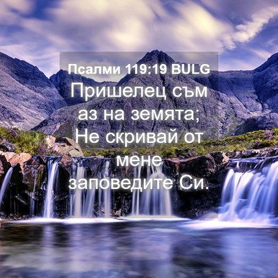 Picture 04 - Псалми 119:19 BULG - Пришелец съм аз на земята; - Bible Verse Picture