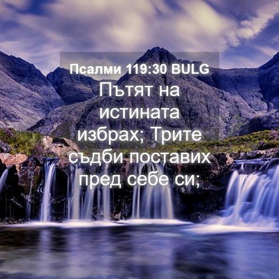 Picture 04 - Псалми 119:30 BULG - Пътят на истината избрах; - Bible Verse Picture