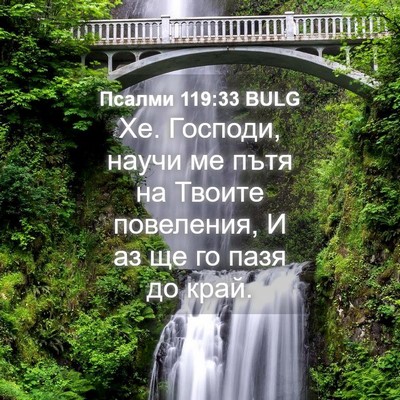 Picture 04 - Псалми 119:33 BULG - Хе. Господи, научи ме пътя - Bible Verse Picture