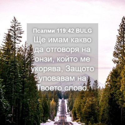 Picture 04 - Псалми 119:42 BULG - Ще имам какво да отговоря - Bible Verse Picture