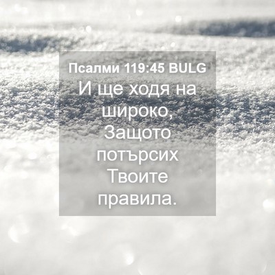 Picture 04 - Псалми 119:45 BULG - И ще ходя на широко, Защото - Bible Verse Picture