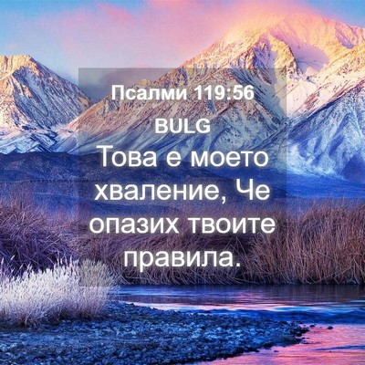 Picture 04 - Псалми 119:56 BULG - Това е моето хваление, Че - Bible Verse Picture