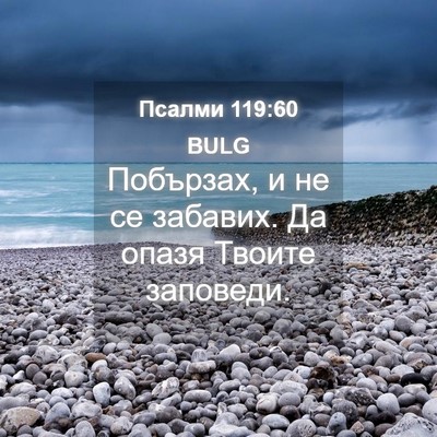 Picture 04 - Псалми 119:60 BULG - Побързах, и не се забавих. - Bible Verse Picture