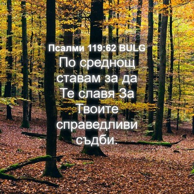 Picture 04 - Псалми 119:62 BULG - По среднощ ставам за да Те - Bible Verse Picture