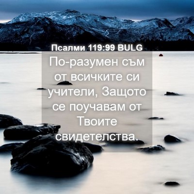 Picture 04 - Псалми 119:99 BULG - По-разумен съм от всичките - Bible Verse Picture