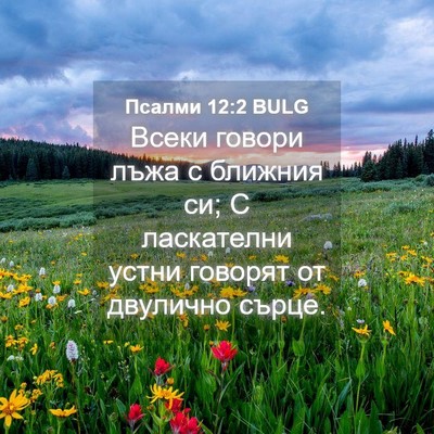 Picture 04 - Псалми 12:2 BULG - Всеки говори лъжа с - Bible Verse Picture