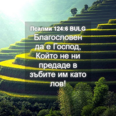Picture 04 - Псалми 124:6 BULG - Благословен да е Господ, - Bible Verse Picture