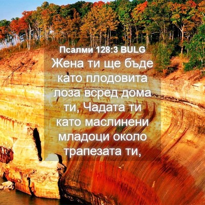 Picture 04 - Псалми 128:3 BULG - Жена ти ще бъде като - Bible Verse Picture