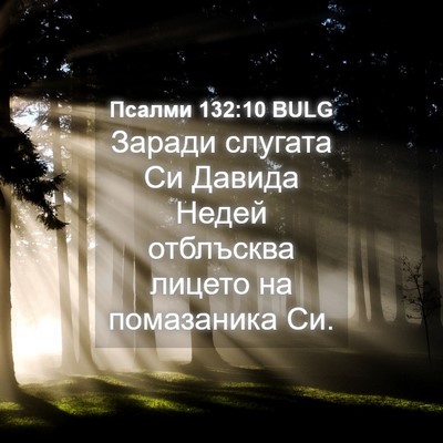 Picture 04 - Псалми 132:10 BULG - Заради слугата Си Давида - Bible Verse Picture