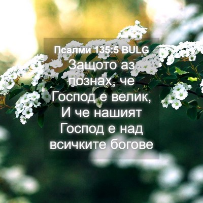 Picture 04 - Псалми 135:5 BULG - Защото аз познах, че Господ - Bible Verse Picture