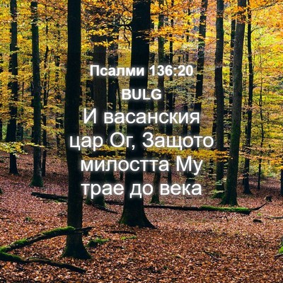 Picture 04 - Псалми 136:20 BULG - И васанския цар Ог, Защото - Bible Verse Picture