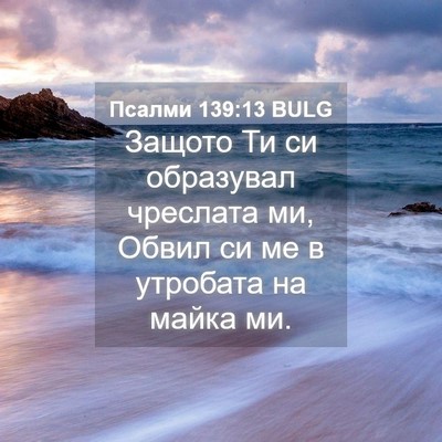 Picture 04 - Псалми 139:13 BULG - Защото Ти си образувал - Bible Verse Picture