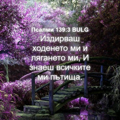 Picture 04 - Псалми 139:3 BULG - Издирваш ходенето ми и - Bible Verse Picture
