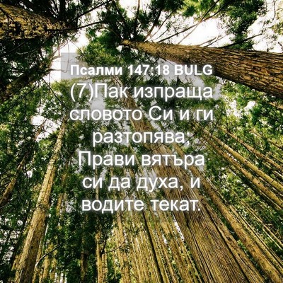 Picture 04 - Псалми 147:18 BULG - (7)Пак изпраща словото Си и - Bible Verse Picture