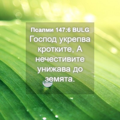 Picture 04 - Псалми 147:6 BULG - Господ укрепва кротките, А - Bible Verse Picture