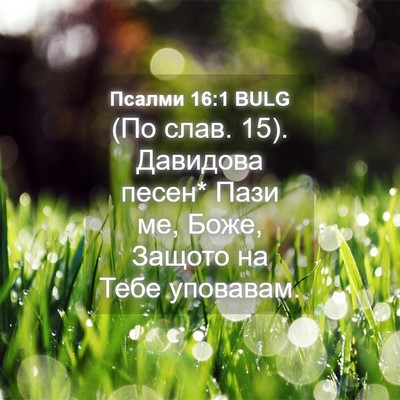 Picture 04 - Псалми 16:1 BULG - (По слав. 15). Давидова песен* - Bible Verse Picture