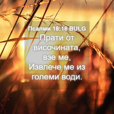 Picture 04 - Псалми 18:16 BULG - Прати от височината, взе - Bible Verse Picture