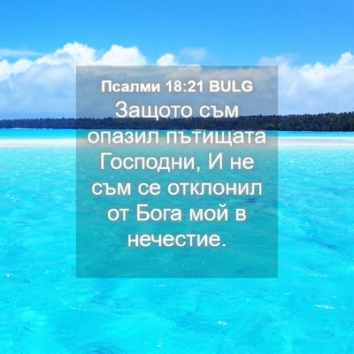 Picture 04 - Псалми 18:21 BULG - Защото съм опазил пътищата - Bible Verse Picture