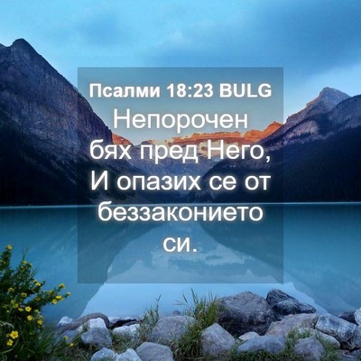 Picture 04 - Псалми 18:23 BULG - Непорочен бях пред Него, И - Bible Verse Picture