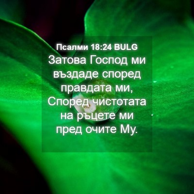 Picture 04 - Псалми 18:24 BULG - Затова Господ ми въздаде - Bible Verse Picture