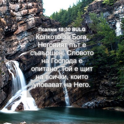 Picture 04 - Псалми 18:30 BULG - Колкото за Бога, Неговият - Bible Verse Picture