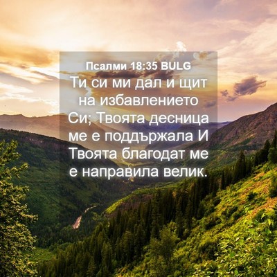 Picture 04 - Псалми 18:35 BULG - Ти си ми дал и щит на - Bible Verse Picture