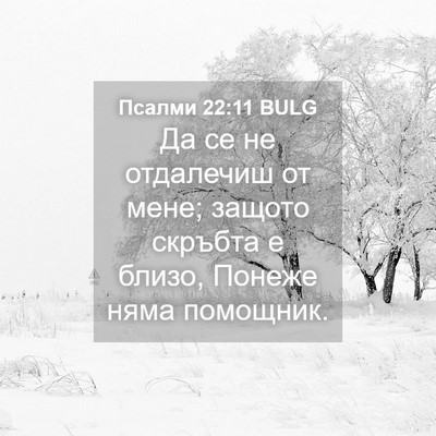 Picture 04 - Псалми 22:11 BULG - Да се не отдалечиш от мене; - Bible Verse Picture
