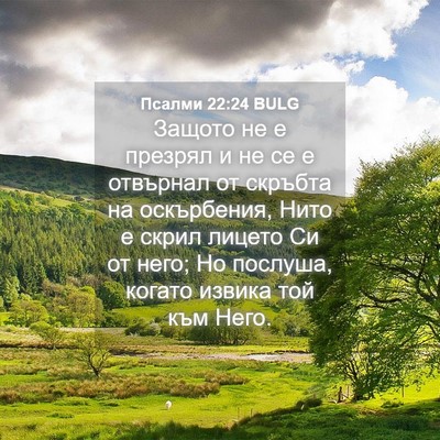 Picture 04 - Псалми 22:24 BULG - Защото не е презрял и не се - Bible Verse Picture