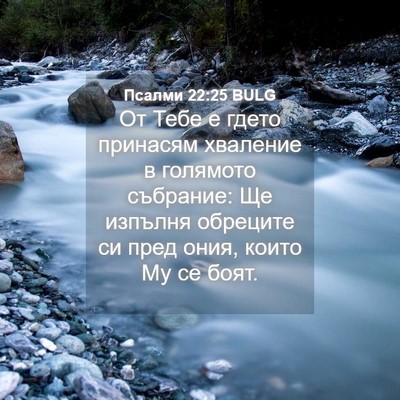 Picture 04 - Псалми 22:25 BULG - От Тебе е гдето принасям - Bible Verse Picture