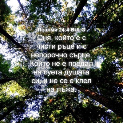 Picture 04 - Псалми 24:4 BULG - Оня, който е с чисти ръце и - Bible Verse Picture