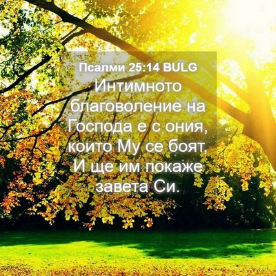 Picture 04 - Псалми 25:14 BULG - Интимното благоволение на - Bible Verse Picture
