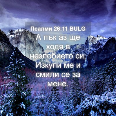 Picture 04 - Псалми 26:11 BULG - А пък аз ще ходя в - Bible Verse Picture