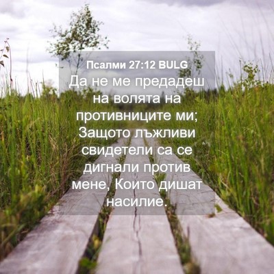 Picture 04 - Псалми 27:12 BULG - Да не ме предадеш на волята - Bible Verse Picture