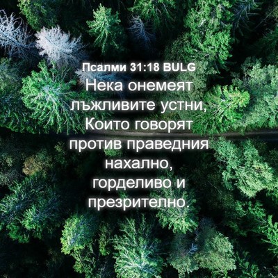 Picture 04 - Псалми 31:18 BULG - Нека онемеят лъжливите - Bible Verse Picture